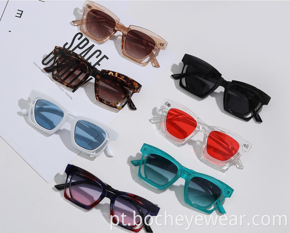 Hot sale creative design vintage retro acrylic gradient women plastic sunglasses